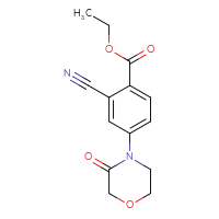 Chemical structure of ethyl 2-cyano-4-(3-oxomorpholin-4-yl)benzoate - CSSB00020651358