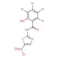 Chemical structure of 2-hydroxy-N-(5-nitro-1,3-thiazol-2-yl)(²H₄)benzamide - CSSB00159258066