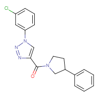 Chemical structure of 1-(3-chlorophenyl)-4-(3-phenylpyrrolidine-1-carbonyl)-1H-1,2,3-triazole - CSSS00027580978
