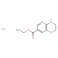 Chemical structure of ethyl 2H,3H,4H-pyrido[3,2-b][1,4]oxazine-7-carboxylate hydrochloride - CSSB20963518822
