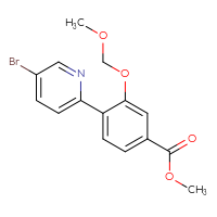 Chemical structure of methyl 4-(5-bromopyridin-2-yl)-3-(methoxymethoxy)benzoate - CSSB00160547411
