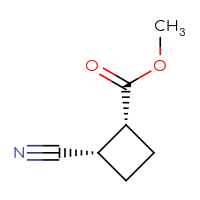Chemical structure of methyl (1R,2S)-2-cyanocyclobutane-1-carboxylate - CSSB00135128368