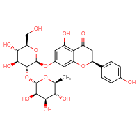Chemical structure of (2S)-7-{[(2S,3R,4S,5S,6R)-4,5-dihydroxy-6-(hydroxymethyl)-3-{[(2S,3R,4R,5R,6S)-3,4,5-trihydroxy-6-methyloxan-2-yl]oxy}oxan-2-yl]oxy}-5-hydroxy-2-(4-hydroxyphenyl)-3,4-dihydro-2H-1-benzopyran-4-one - CSSB00000053624