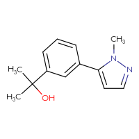 Chemical structure of 2-[3-(1-methyl-1H-pyrazol-5-yl)phenyl]propan-2-ol - CSSB06583117171