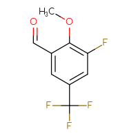 Chemical structure of 3-fluoro-2-methoxy-5-(trifluoromethyl)benzaldehyde - CSSB00020800265