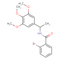 Chemical structure of 2-bromo-N-[1-(3,4,5-trimethoxyphenyl)ethyl]benzamide - CSSB00326000993