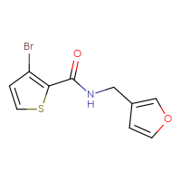 Chemical structure of 3-bromo-N-[(furan-3-yl)methyl]thiophene-2-carboxamide - CSSB00011384712