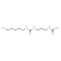 Chemical structure of N-{3-[(hexylcarbamothioyl)amino]propyl}acetamide - CSSB15034378845
