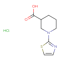 Chemical structure of 1-(1,3-thiazol-2-yl)piperidine-3-carboxylic acid hydrochloride - CSSB00161000211