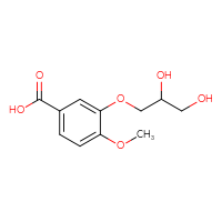 Chemical structure of 3-(2,3-dihydroxypropoxy)-4-methoxybenzoic acid - CSSB00006483156