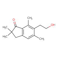 Chemical structure of 6-(2-hydroxyethyl)-2,2,5,7-tetramethyl-2,3-dihydro-1H-inden-1-one - CSSB00020654463