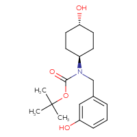 Chemical structure of tert-butyl N-[(3-hydroxyphenyl)methyl]-N-[(1r,4r)-4-hydroxycyclohexyl]carbamate - CSSB00161000817