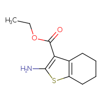 Chemical structure of ethyl 2-amino-4,5,6,7-tetrahydro-1-benzothiophene-3-carboxylate - CSSB00000182694