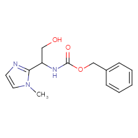 Chemical structure of benzyl N-[2-hydroxy-1-(1-methyl-1H-imidazol-2-yl)ethyl]carbamate - CSSB20758795898