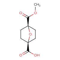 Chemical structure of (1s,4s)-4-(methoxycarbonyl)-7-oxabicyclo[2.2.1]heptane-1-carboxylic acid - CSSB20963519492