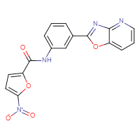 Chemical structure of 5-nitro-N-(3-{[1,3]oxazolo[4,5-b]pyridin-2-yl}phenyl)furan-2-carboxamide - CSSB00121686698