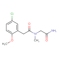 Chemical structure of 2-[2-(5-chloro-2-methoxyphenyl)-N-methylacetamido]acetamide - CSSB00093274544