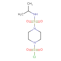Chemical structure of 4-[(propan-2-yl)sulfamoyl]piperazine-1-sulfonyl chloride - CSSB21224764345