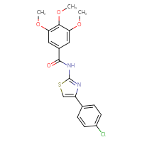 Chemical structure of N-[4-(4-chlorophenyl)-1,3-thiazol-2-yl]-3,4,5-trimethoxybenzamide - CSSB00106968930