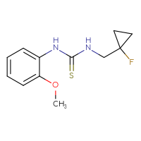 Chemical structure of 3-[(1-fluorocyclopropyl)methyl]-1-(2-methoxyphenyl)thiourea - CSSB01132680319