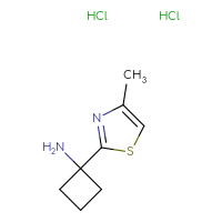 Chemical structure of 1-(4-methyl-1,3-thiazol-2-yl)cyclobutan-1-amine dihydrochloride - CSSB00138437626