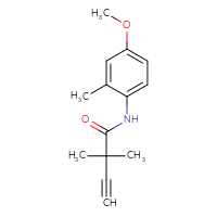 Chemical structure of N-(4-methoxy-2-methylphenyl)-2,2-dimethylbut-3-ynamide - CSSB00127247429