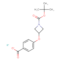 Chemical structure of potassium 4-({1-[(tert-butoxy)carbonyl]azetidin-3-yl}oxy)benzoate - CSSB00138553053