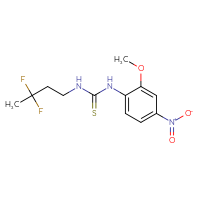 Chemical structure of 3-(3,3-difluorobutyl)-1-(2-methoxy-4-nitrophenyl)thiourea - CSSB06985975282