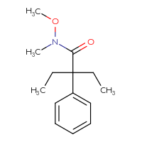 Chemical structure of 2-ethyl-N-methoxy-N-methyl-2-phenylbutanamide - CSSB01995811466