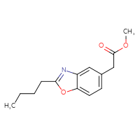 Chemical structure of methyl 2-(2-butyl-1,3-benzoxazol-5-yl)acetate - CSSB00020614200
