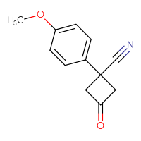 Chemical structure of 1-(4-methoxyphenyl)-3-oxocyclobutane-1-carbonitrile - CSSB00012166555