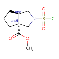 Chemical structure of rac-methyl (3aR,6aR)-2-(chlorosulfonyl)-octahydrocyclopenta[c]pyrrole-3a-carboxylate - CSSB14985244664