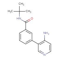 Chemical structure of 3-(4-aminopyridin-3-yl)-N-tert-butylbenzamide - CSSB14548058265