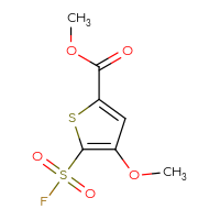 Chemical structure of methyl 5-(fluorosulfonyl)-4-methoxythiophene-2-carboxylate - CSSB00015196184