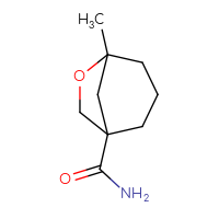 Chemical structure of 5-methyl-6-oxabicyclo[3.2.1]octane-1-carboxamide - CSSB01148676912