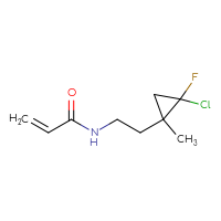 Chemical structure of N-[2-(2-chloro-2-fluoro-1-methylcyclopropyl)ethyl]prop-2-enamide - CSMB01991054622