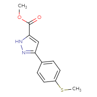 Chemical structure of methyl 3-[4-(methylsulfanyl)phenyl]-1H-pyrazole-5-carboxylate - CSSB06592317988