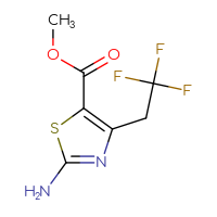 Chemical structure of methyl 2-amino-4-(2,2,2-trifluoroethyl)-1,3-thiazole-5-carboxylate - CSSB21474900396