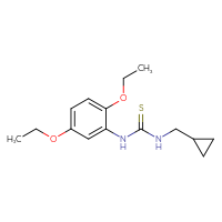 Chemical structure of 3-(cyclopropylmethyl)-1-(2,5-diethoxyphenyl)thiourea - CSSB02036417355