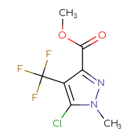 Chemical structure of methyl 5-chloro-1-methyl-4-(trifluoromethyl)-1H-pyrazole-3-carboxylate - CSSB06656950742