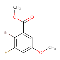 Chemical structure of methyl 2-bromo-3-fluoro-5-methoxybenzoate - CSSB00020750571
