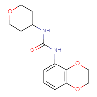 Chemical structure of 1-(2,3-dihydro-1,4-benzodioxin-5-yl)-3-(oxan-4-yl)urea - CSSB00080398722