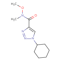 Chemical structure of 1-cyclohexyl-N-methoxy-N-methyl-1H-1,2,3-triazole-4-carboxamide - CSSB01395047198