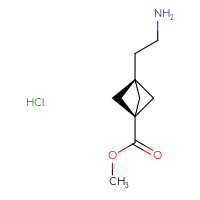 Chemical structure of methyl 3-(2-aminoethyl)bicyclo[1.1.1]pentane-1-carboxylate hydrochloride - CSSB06741647762