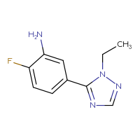 Chemical structure of 5-(1-ethyl-1H-1,2,4-triazol-5-yl)-2-fluoroaniline - CSSB00035649709