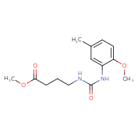 Chemical structure of methyl 4-{[(2-methoxy-5-methylphenyl)carbamoyl]amino}butanoate - CSSB02029456736