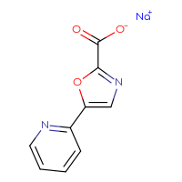 Chemical structure of sodium 5-(pyridin-2-yl)-1,3-oxazole-2-carboxylate - CSSB14873766835