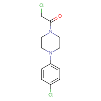 Chemical structure of 2-chloro-1-[4-(4-chlorophenyl)piperazin-1-yl]ethan-1-one - CSSB00000318998