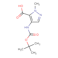Chemical structure of 4-{[(tert-butoxy)carbonyl]amino}-1-methyl-1H-pyrazole-5-carboxylic acid - CSSB00010892804