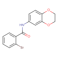 Chemical structure of 2-bromo-N-(2,3-dihydro-1,4-benzodioxin-6-yl)benzamide - CSSB00026298371